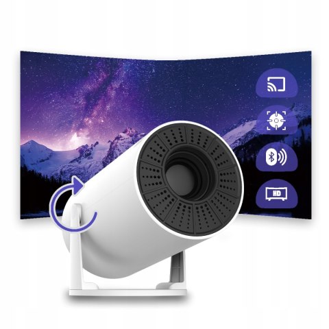 Mini Projektor Kiano Kvr01 Smart Tv 4K Z Wifi, Mobilny I Obracany