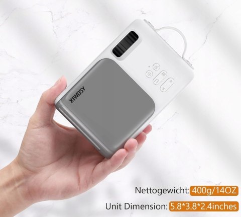 Mini Projektor Xiwbsy Q2 1080P Wi-Fi Bluetooth Hdmi Usb - Korekcja ±15°