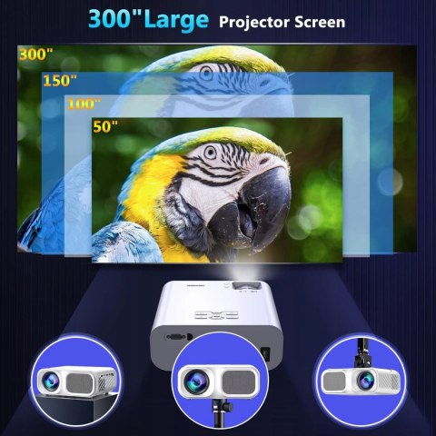 Projektor 1080P 9800 Lumen 5G Wifi Bluetooth Zoom Hdmi - Kino Domowe I Gry