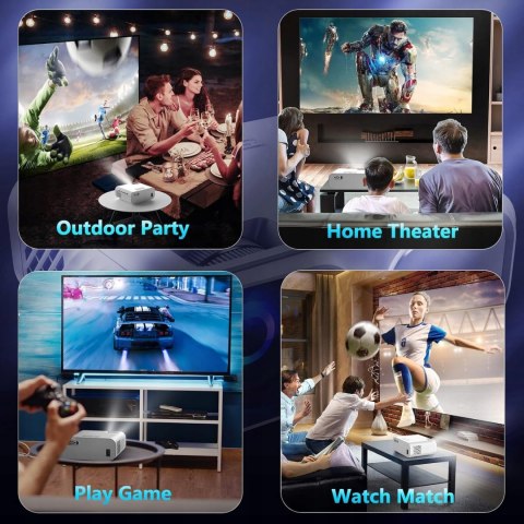 Projektor 1080P 9800 Lumen 5G Wifi Bluetooth Zoom Hdmi - Kino Domowe I Gry