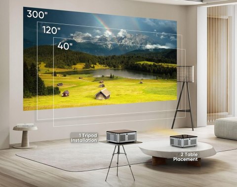Projektor Horlat T02 25000 Lumenów Fhd 1080P 4K Wi-Fi Bluetooth Korekcja