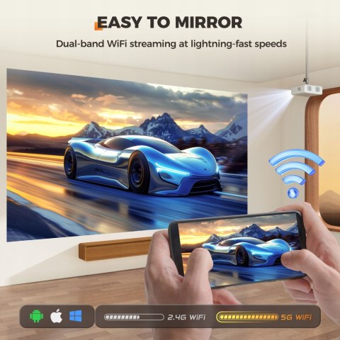 Projektor Hy300 Pro 5G 4K Smart Android Tv - Przenośny Rzutnik 130