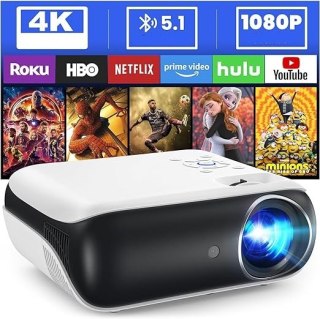 Projektor Led Full Hd 4K 9500 Lm Bluetooth - Kino Domowe I Prezentacje