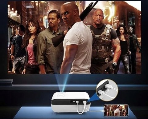 Projektor Led Full Hd 4K 9500 Lm Bluetooth - Kino Domowe I Prezentacje