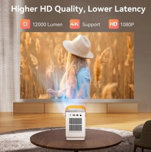 Projektor Led Surewheel Q3 12000 Lumenów 1080P 4K, Android System, Wi-Fi