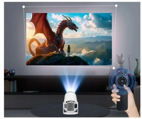 Przenośny Projektor Full Hd 4K Z Wifi, Usb, Hdmi, Głośnikami, Pilotem