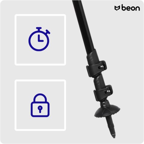 Regulowane Kije Trekkingowe Beon Pro Black Z Uchwytem Cork Grip, 2 Szt.