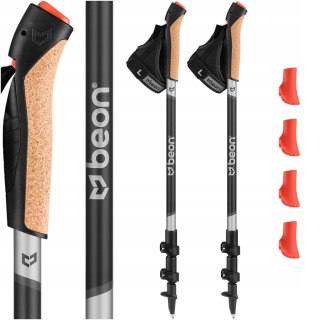 Karbonowe Kije Nordic Walking Składane Z Korkowym Uchwytem Włókno Węglowe