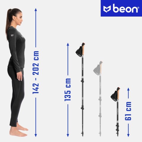Karbonowe Kije Nordic Walking Składane Z Korkowym Uchwytem Włókno Węglowe