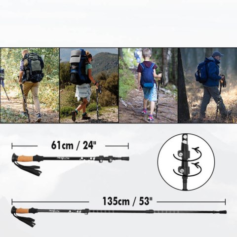 Kieki Trekkingowe Activ/Space 2 Szt. - Lekkie, Regulowane, Korkowy Uchwyt