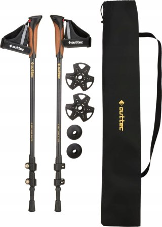 Kije Nordic Walking Alu 3-Section Outtec 60-135 Cm Trekkingowe Z Wypinaniem