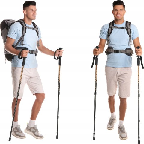 Kije Nordic Walking Alu 3-Sekcjonowe Składane Outtec Trekkingowe Komplet