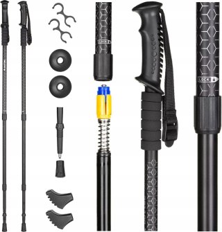 Kije Nordic Walking Aluminiowe 3-Sekcjonalne Outtec 65-135 Cm Anti-Shock