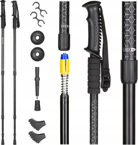 Kije Nordic Walking Aluminiowe 3-Sekcjonalne Outtec 65-135 Cm Anti-Shock