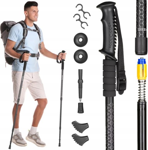 Kije Nordic Walking Aluminiowe 3-Sekcjonalne Outtec 65-135 Cm Anti-Shock
