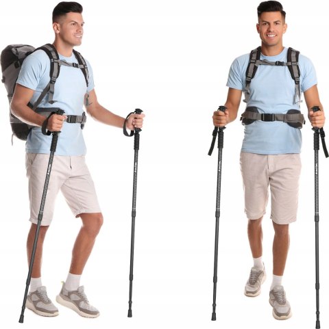 Kije Nordic Walking Aluminiowe 3-Sekcjonalne Outtec 65-135 Cm Anti-Shock