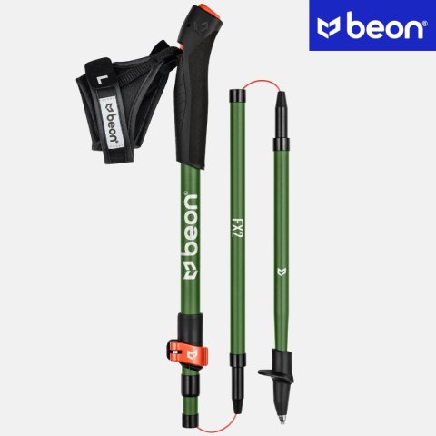Kije Nordic Walking Beon Fx2 Składane 110-130Cm Regulowane Premium Zielone
