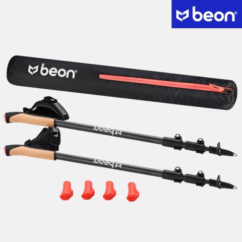 Kije Nordic Walking Beon Nx8 3K Carbon 2 Szt. Regulacja Korkowy Uchwyt