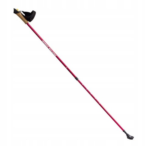 Kije Nordic Walking Nw607, Czerwone, Dwusegmentowe 87-135Cm, Uchwyt Korkowy