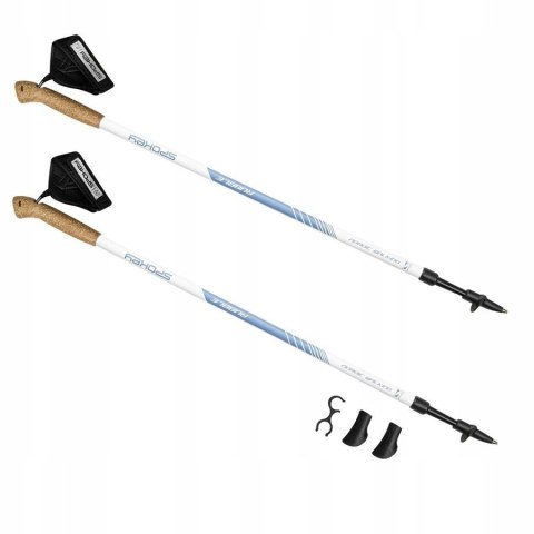 Kije Nordic Walking Składane 105-135Cm Antishock, Rączki Korkowe, Aluminium