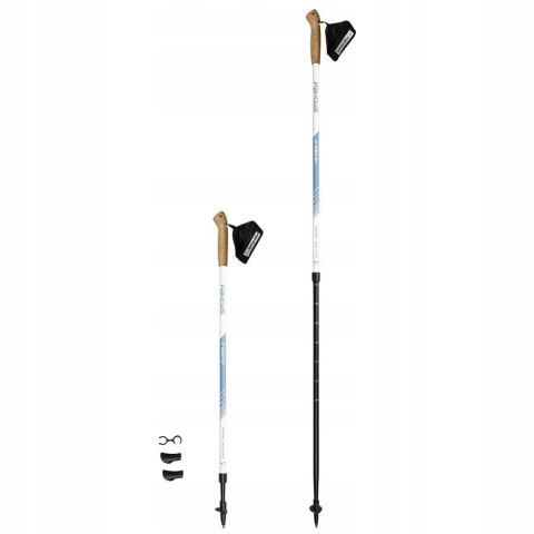 Kije Nordic Walking Składane 105-135Cm Antishock, Rączki Korkowe, Aluminium