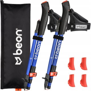 Kije Nordic Walking Składane Regulowane Beon Fx2 Niebieskie Do Spacerów