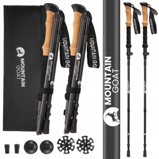 Kije Trekkingowe Active Carbon 110-130 Cm Do Nordic Walking, Regulowane