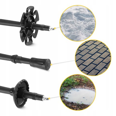 Kije Trekkingowe Active Carbon 110-130 Cm Do Nordic Walking, Regulowane