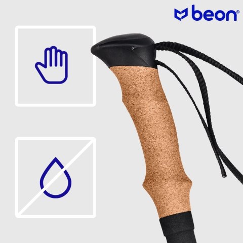 Kije Trekkingowe Beon Fold Black 2 Szt. Regulowane, Cork Grip, 156-194Cm
