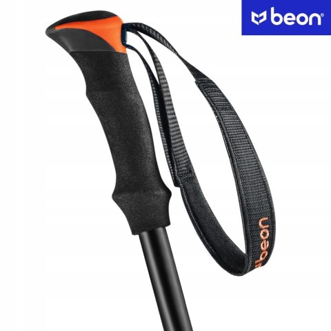 Kije Trekkingowe Beon Smart Orange 2 Szt Safe Lock, Lekkie Alu Z Końcówkami