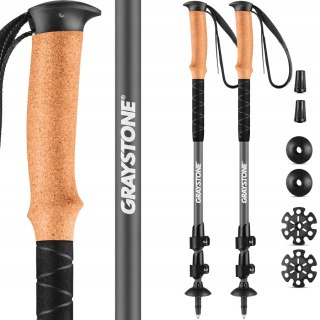 Kije Trekkingowe Graystone G5 - Regulowane, Lekkie, Z Korkowym Uchwytiem