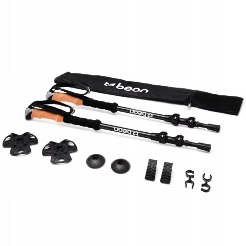 Kije Trekkingowe Karbonowe Beon Elite 2 Z Regulacją Safe Lock 61-135 Cm
