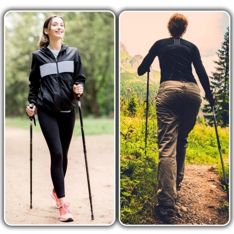 Kije Trekkingowe Nordic Walking 63-145Cm Regulowane Anti-Shock Ergonomiczne