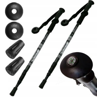Kije Trekkingowe - Nordic Walking Kompas, Regulowane, Lekkie, Aluminiowe