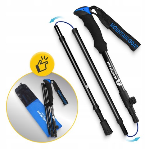 Kije Trekkingowe Pro+ Blue Mountain Goat - Regulowane 43-130 Cm