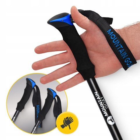 Kije Trekkingowe Pro+ Blue Mountain Goat - Regulowane 43-130 Cm