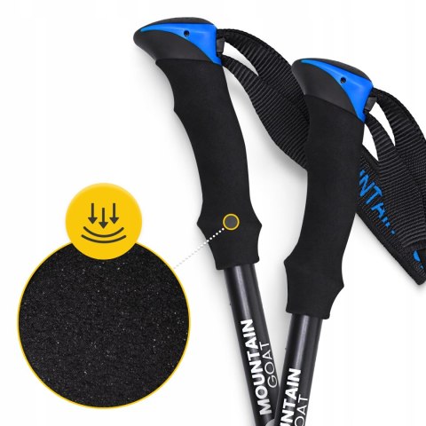 Kije Trekkingowe Pro+ Blue Mountain Goat - Regulowane 43-130 Cm
