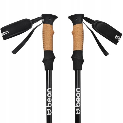 Kije Trekkingowe Regulowane Do Chodzenia Po Górach 2 Szt. Beon Pro Black
