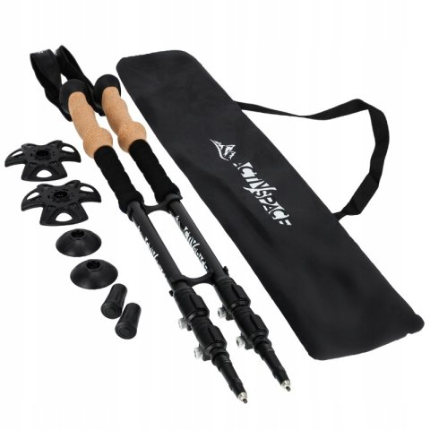 Kije Trekkingowe Składane Carbon+ 61-135 Cm, Safe Lock, Nordic Walking