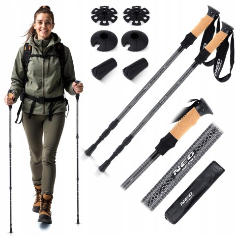 Lekkie Kijki Trekkingowe Z Antyshock, Regulacja 65-135 Cm, Neo-Sport
