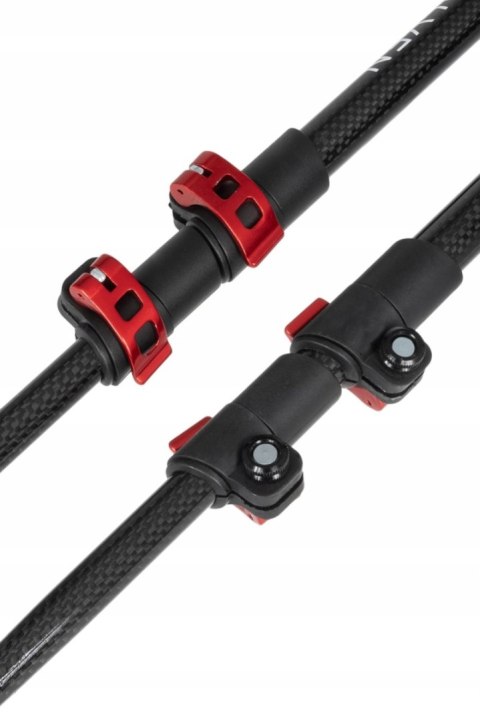 Karbonowe Kije Trekkingowe Volven Adventure Czerwone Teleskopowe 65-135Cm