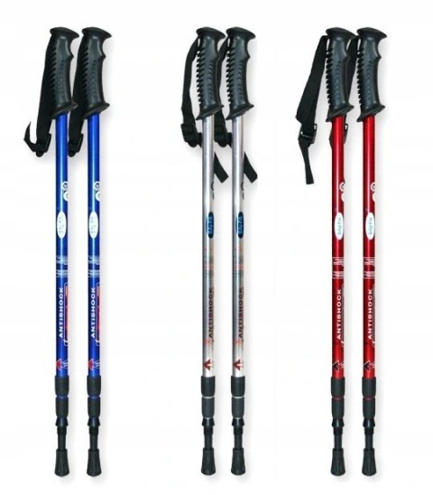 Kije Do Nordic Walking 3-Seg Alu, Lekkie I Wytrzymałe Z Systemem Anti-Shock