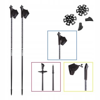 Kije Nordic Walking 125 Cm Aluminiowe Z Piankową Rączką I Systemem Clip-On