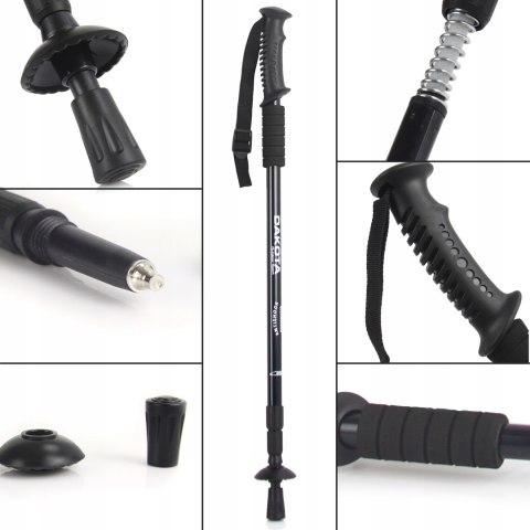 Kije Nordic Walking 3-Segmentowe Teleskopowe Aluminiowe Anti-Shock 64-135Cm