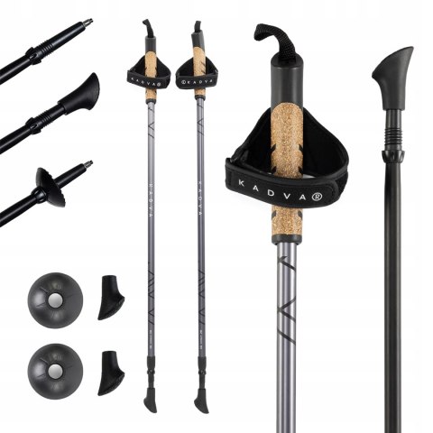 Kije Nordic Walking Kadva Aruku Aluminiowe Twist Lock 83-135 Cm Antishock