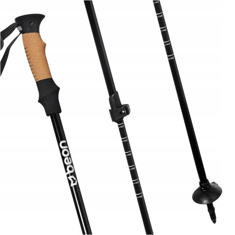 Kije Trekkingowe Beon Pro Black Cork Grip Regulowane Safe Lock 4 Sezony