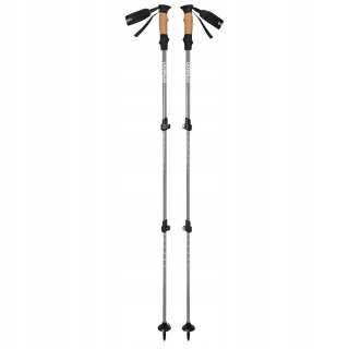 Kije Trekkingowe Beon Pro Grey Z Rączkami Korkowymi, Regulacja 61-135 Cm
