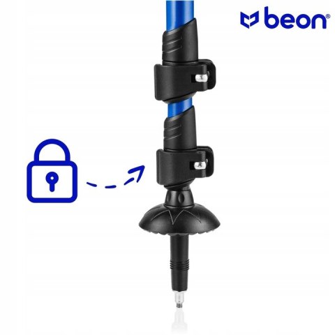 Kije Trekkingowe Beon Smart Blue 61-135Cm - Regulacja Safe Lock, 4 Końcówki