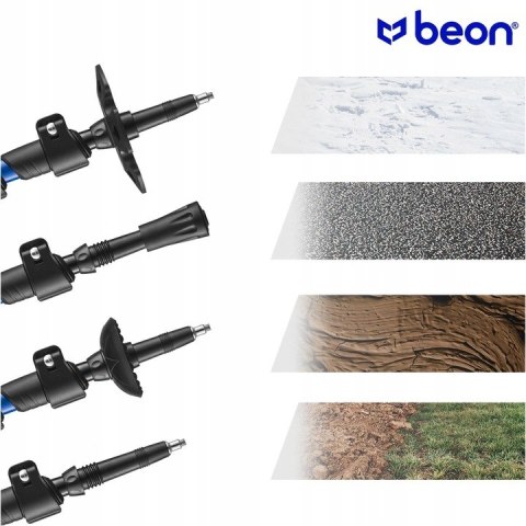 Kije Trekkingowe Beon Smart Blue 61-135Cm - Regulacja Safe Lock, 4 Końcówki