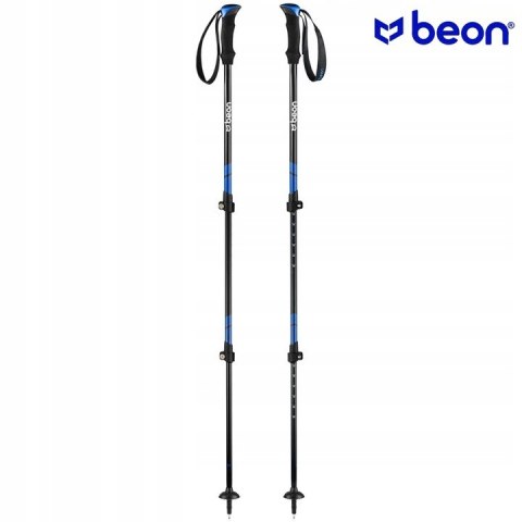 Kije Trekkingowe Beon Smart Blue 61-135Cm - Regulacja Safe Lock, 4 Końcówki